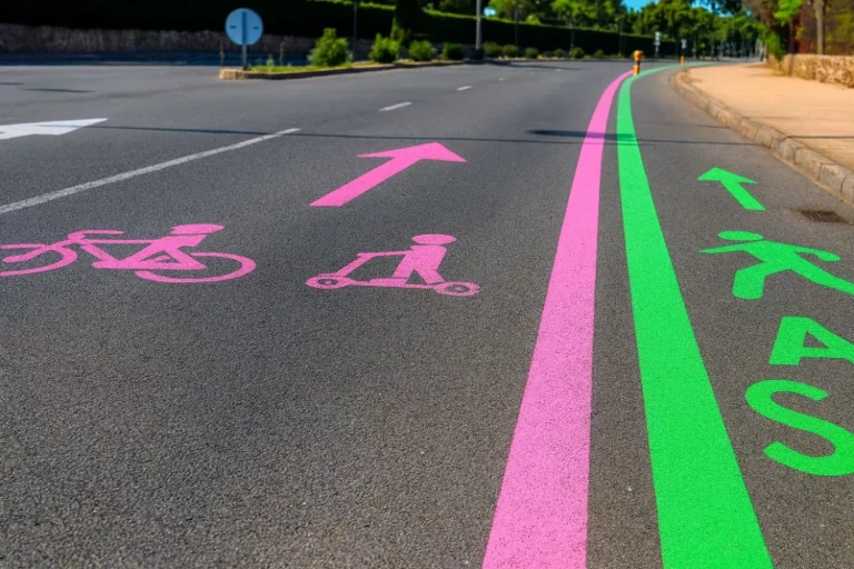 La DGT explica el significado de las líneas verdes y rosas que aparecen en muchas carreteras españolas