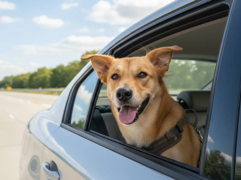 Viaja seguro con tu mascota en el coche con este accesorio de Amazon por menos de 6 euros 4 Motor16 ventana con cabeza de perro