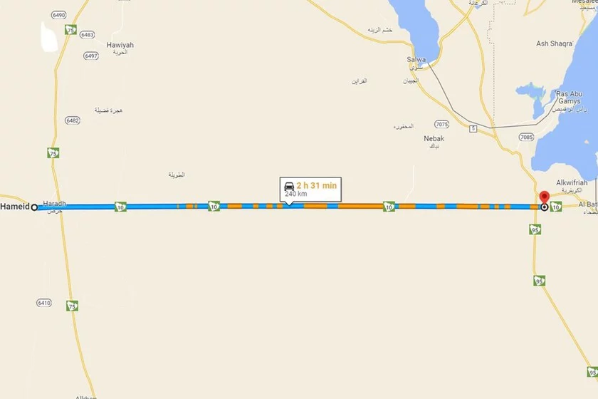 carretera recta arabia saudí