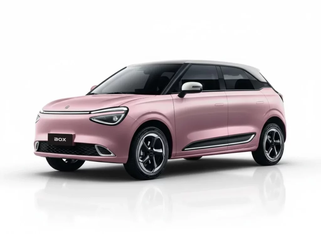 El Dongfeng Box con claro complejo de botella de Moët & Chandon 1 Motor16 2025 Dongfeng Box Rose. Imagen estudio.