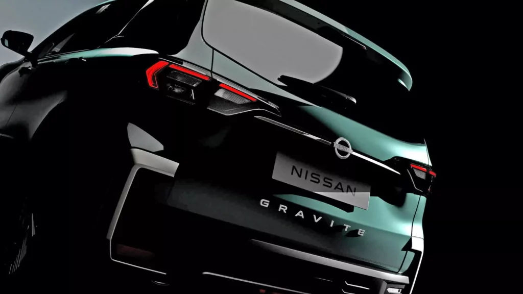 2025 Nissan Gravite Teaser. Imagen trasera.