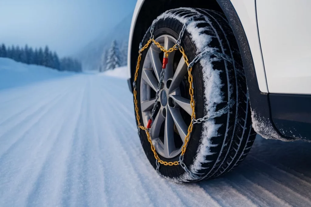 cadenas textiles metálicas nieve