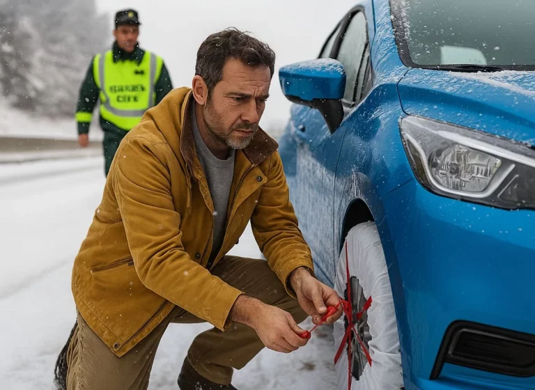 Carlos (42), autónomo: “Pensé que las cadenas de tela valían… hasta que la DGT me paró en la A-6”