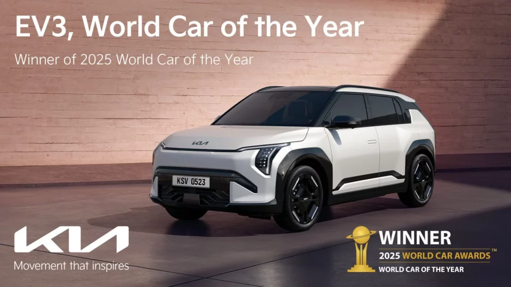 El Kia EV3 se corona como el Mejor Coche del Año 2026 en España 1 Motor16 Kia EV3 2025 World Car of the Year Motor16
