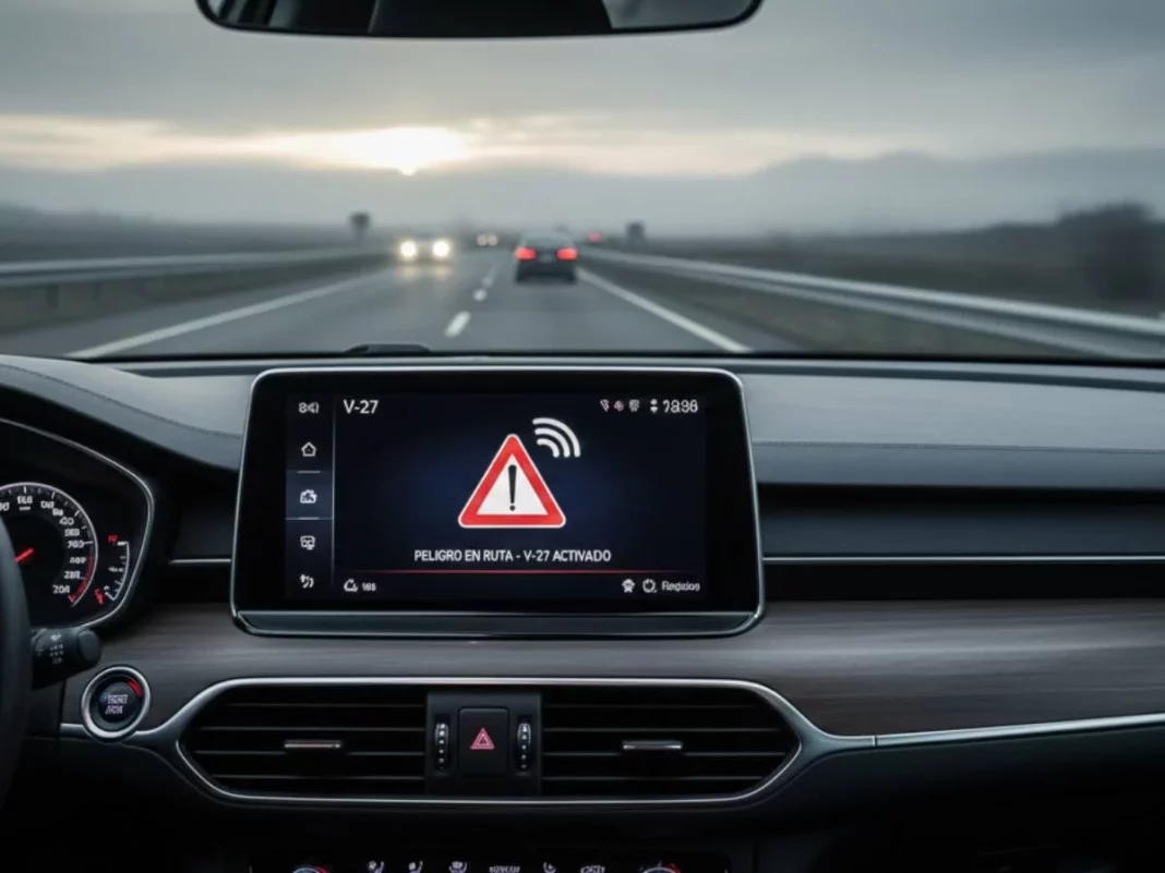 baliza V-27 activada