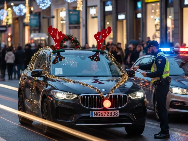 Adornos de Navidad en el coche: ¿Me puede multar la Guardia Civil?
