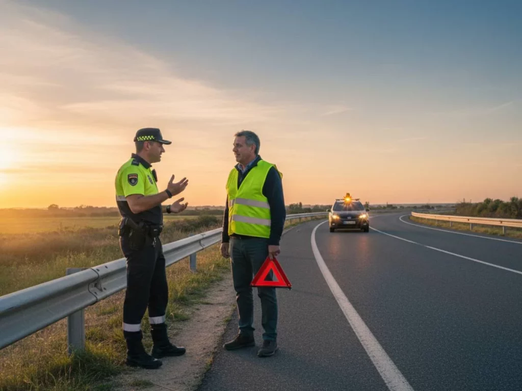 guardia civil habla con conductor