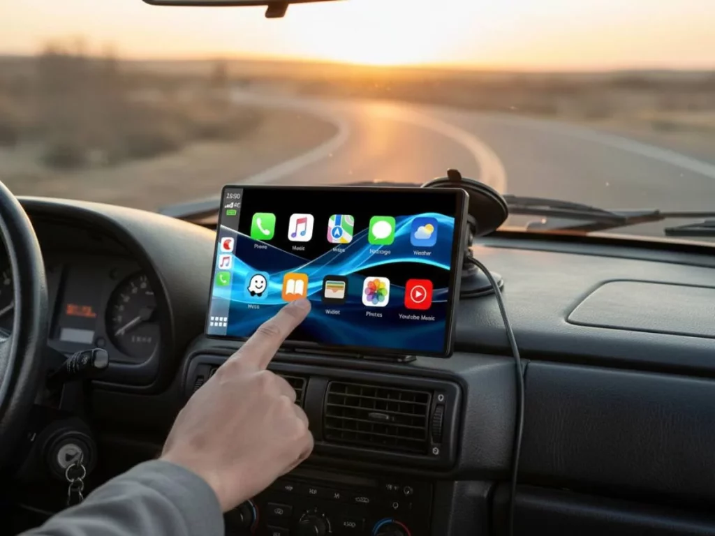 pantalla conectada en el salpicadero