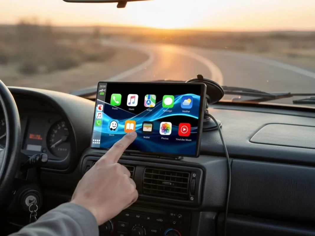 pantalla conectada en el salpicadero