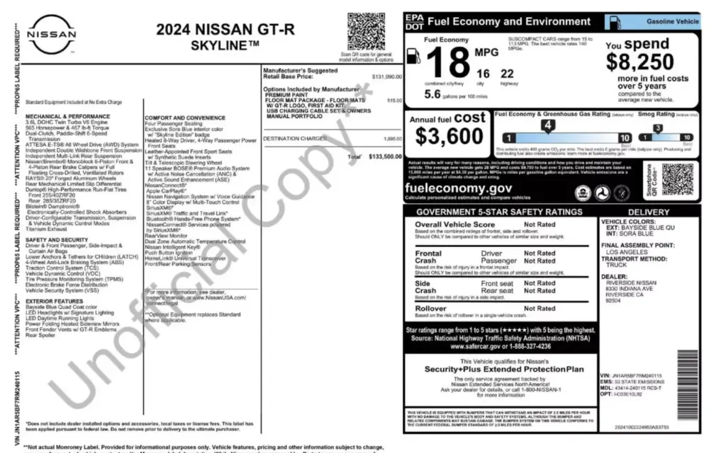 2024 Nissan GT R Skyline Edition Cars Bids 27 Motor16