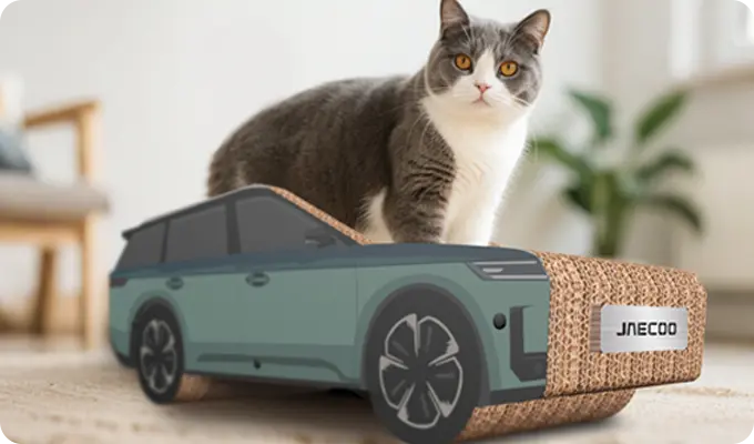 JAECOO se marca una línea de accesorios pensados para tus perros y gatos 2 Motor16 2026 JAECOO accesorios mascotas. Imagen rascador.