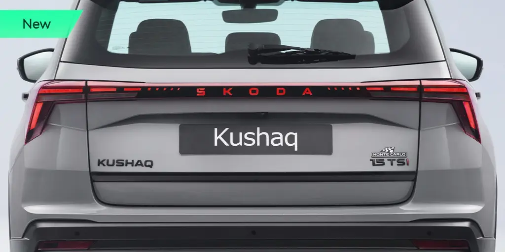 Škoda Kushaq: El Kamiq para la India se pone mucho más guapo 5 Motor16 2026 Skoda Kushaq India. Imagen trasera.