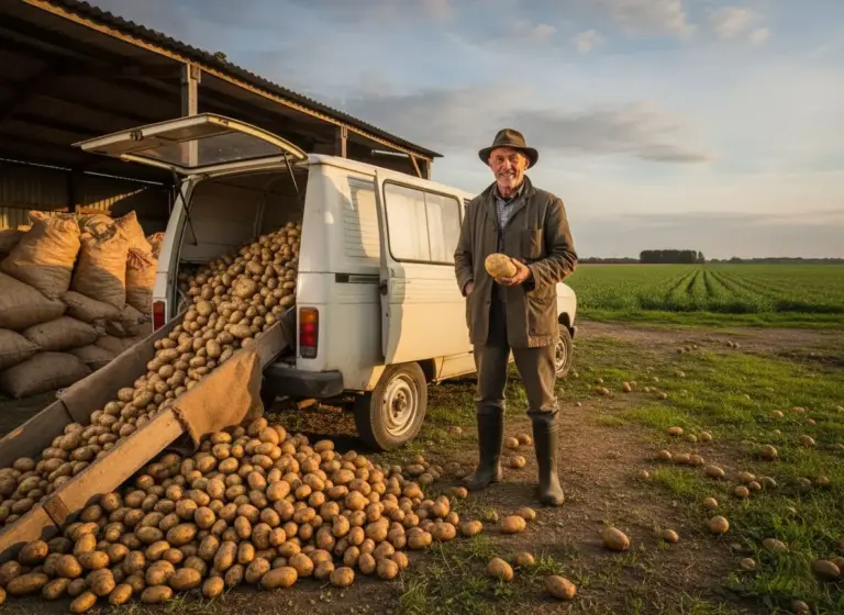 ¿Cuántos kilos de patatas caben en una Citroën C15? Que se lo digan a este agricultor que regala 500 toneladas