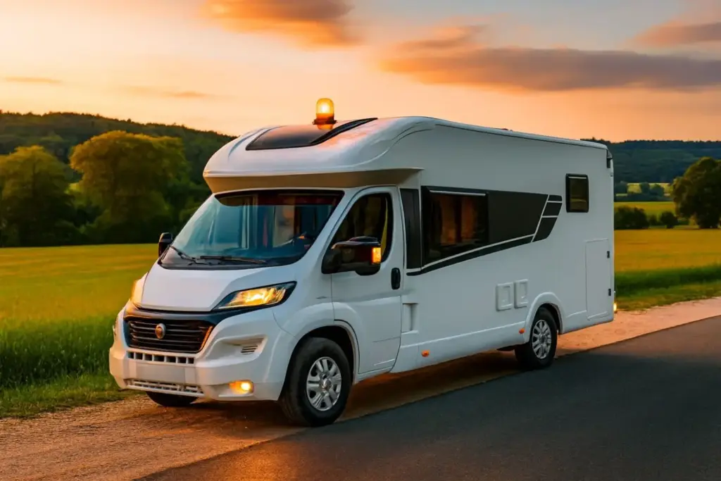 Diana (37), fotógrafa: "Viajo casi todos los días con mi cámper y nivelarla cuando aparco era una cosa a la que no daba importancia. Hasta ahora" 2 Motor16 baliza v16 camper caravana dgt