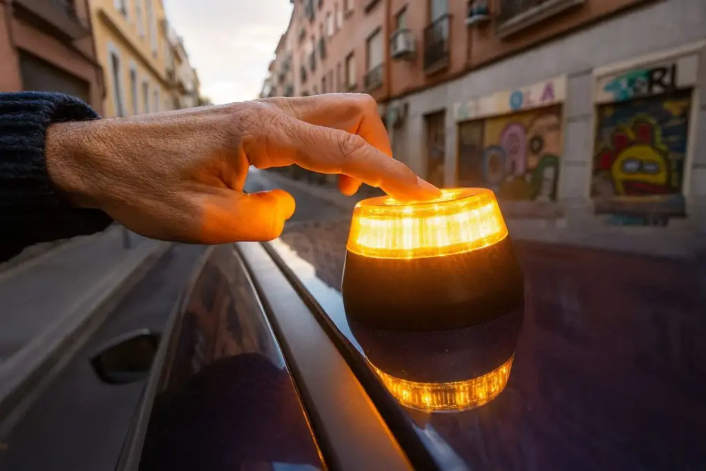 policía baliza v-16