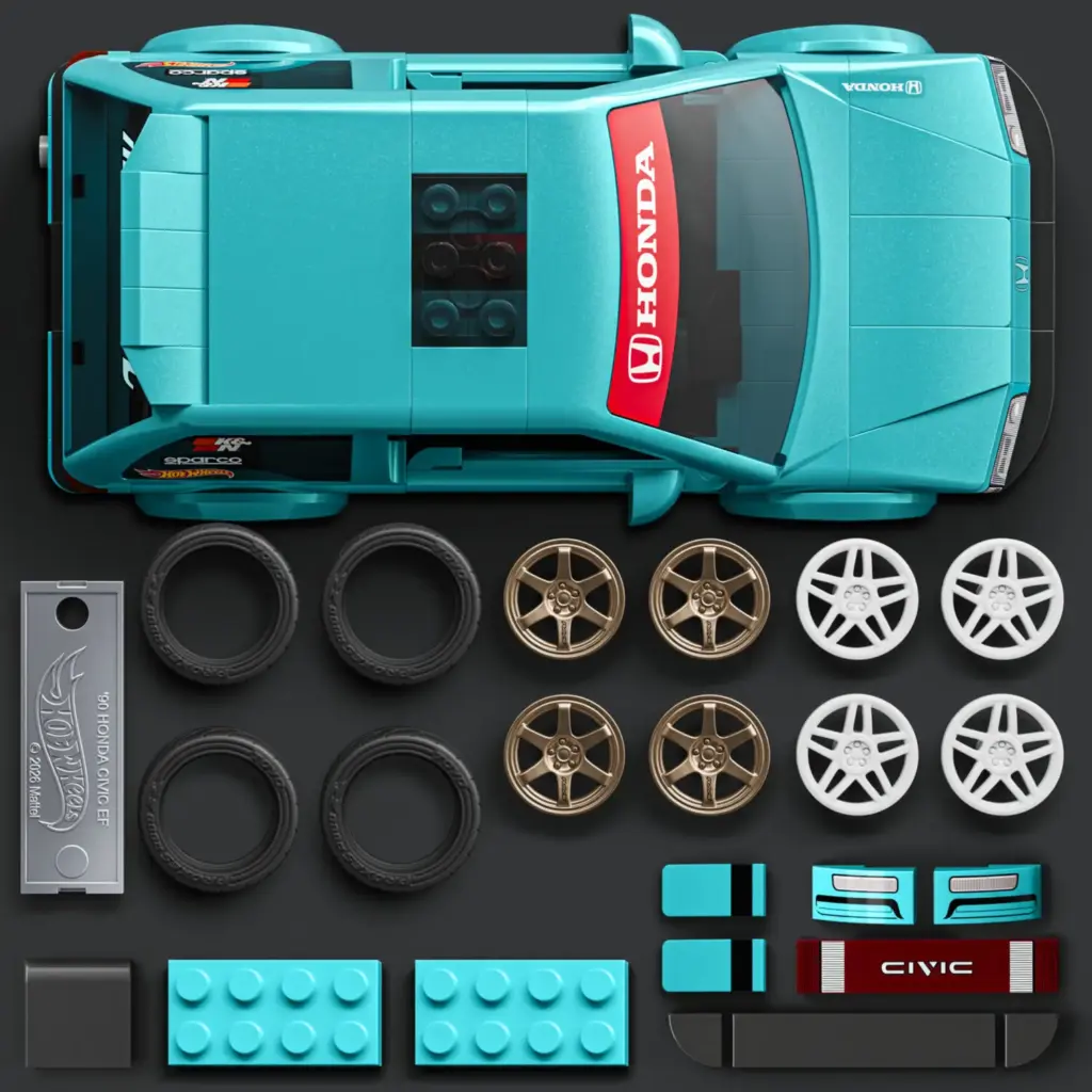 Mattel Brick Shop Hot Wheels HONDA CIVIC EF2 Motor16