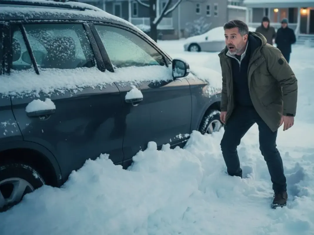 coche atrapado en la nieve