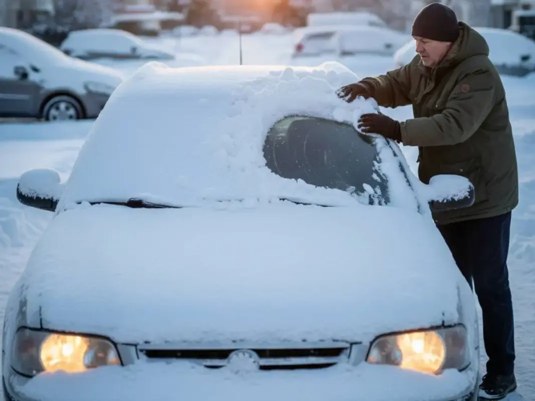 coche cubierto de nieve