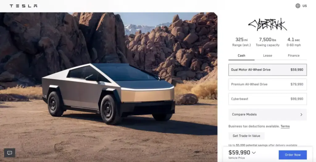 El Tesla Cybertruck prometido por Musk ya es real, pero no al precio que esperabas 1 Motor16 2026 Tesla Cybertruck acceso. Imagen configurador.