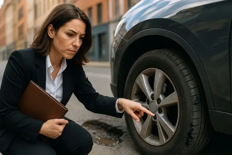 María (41), abogada: ‘Si has reventado la rueda de tu coche en un socavón de la carretera tienes una manera de reclamar daños’
