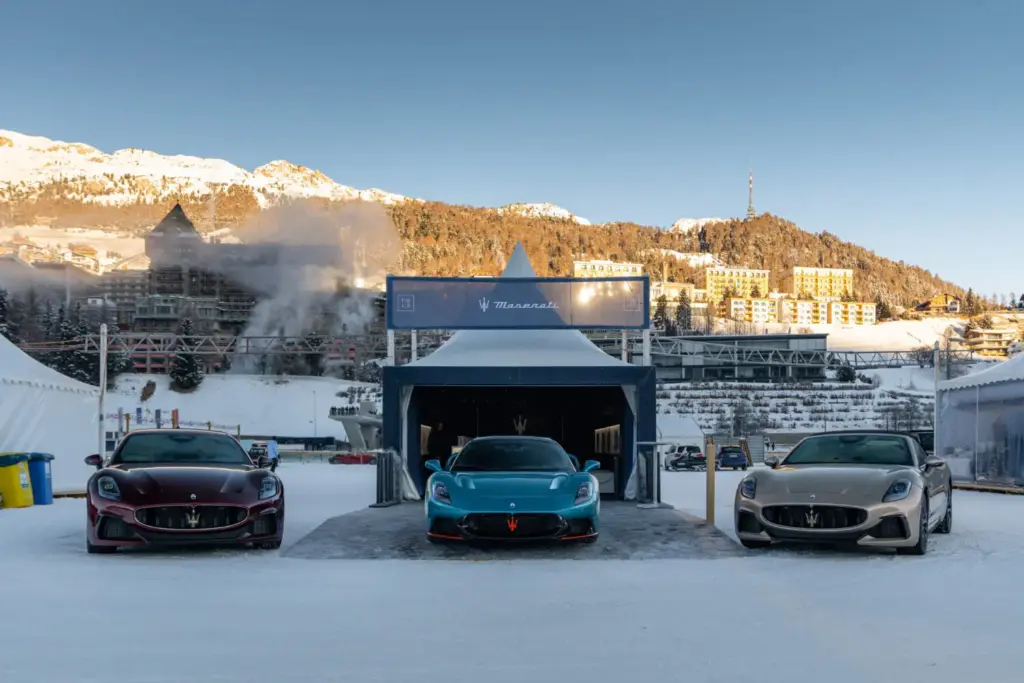 Maserati triunfa en la nieve de St. Moritz The I.C.E. 2026 con un one-off y un monoplaza histórico