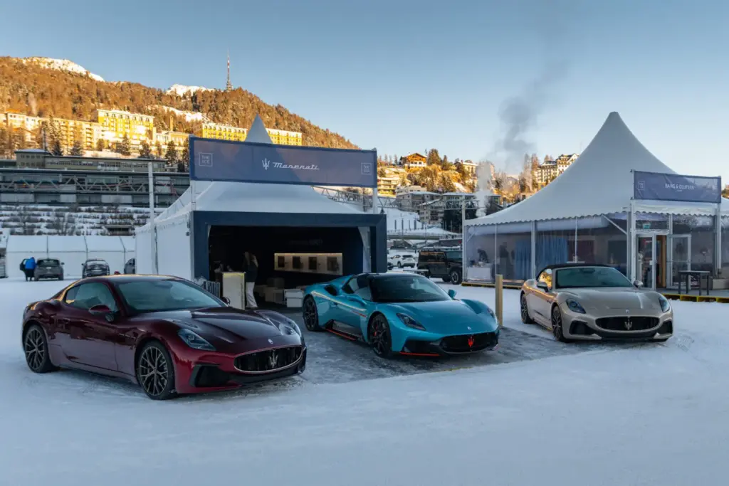 Maserati triunfa en la nieve de St. Moritz The I.C.E. 2026 con un one-off y un monoplaza histórico