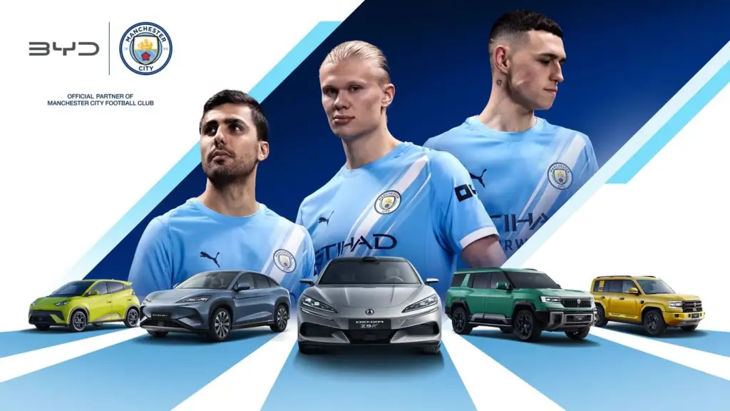 Rodrigo Halland Foden con gama BYD MANCHESTER CITY Motor16
