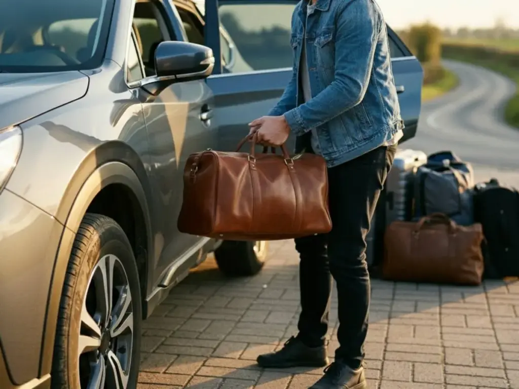 Cargando el coche para irse de viaje