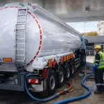 Óscar (44), camionero: «Espero que no haya muchos como El Dioni, porque ahora mismo transportamos oro líquido. Ahí detrás llevo 72.000 euros»