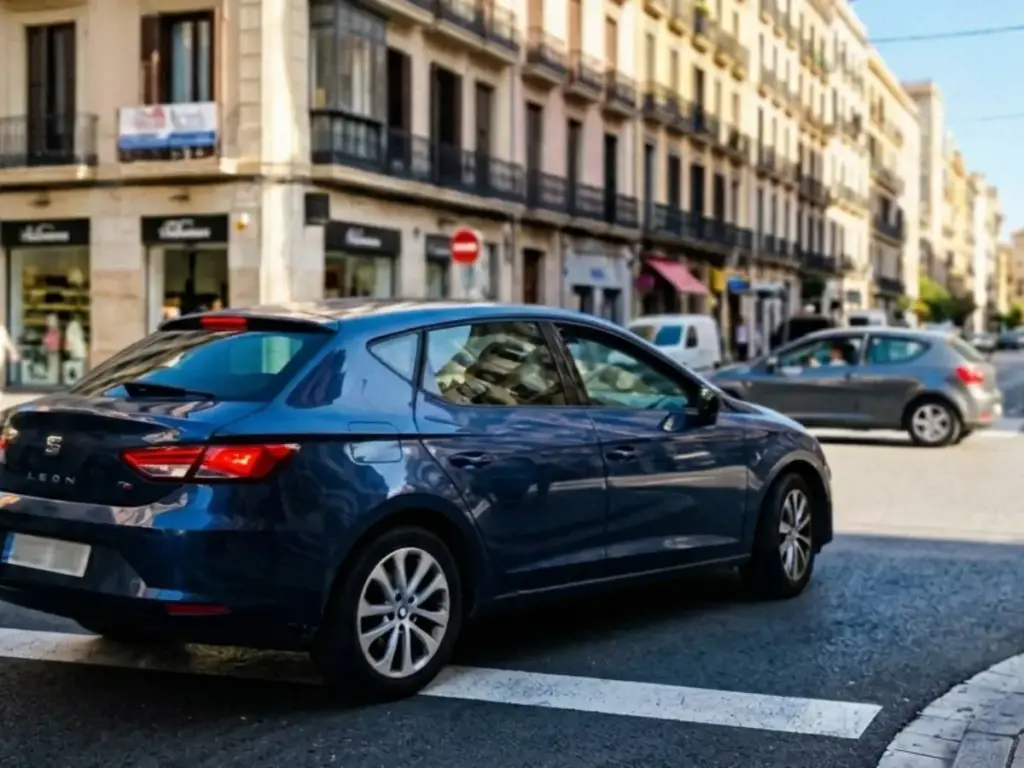 Un coche circula por la ciudad