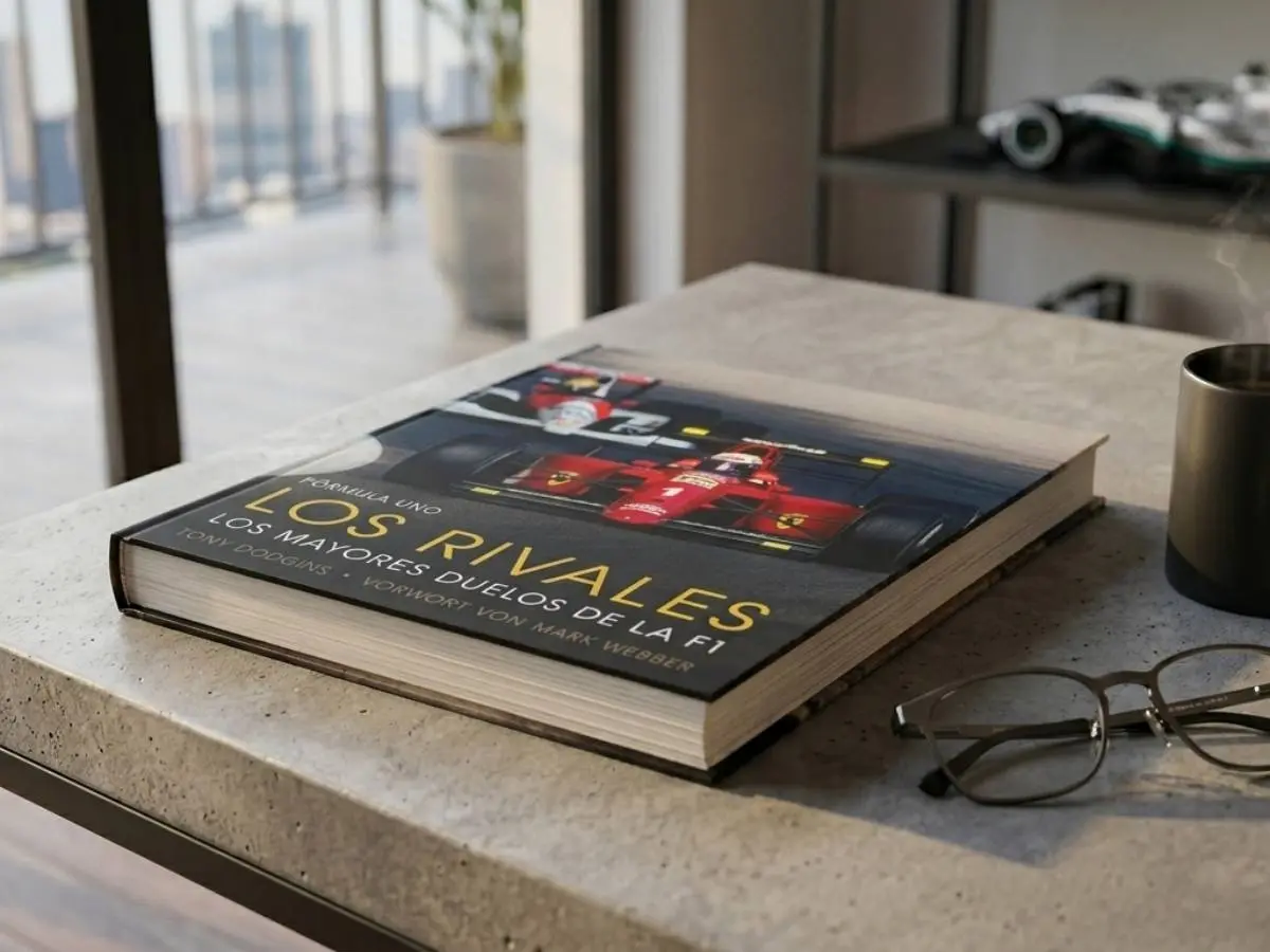 Libro Formula 1 los rivales Amazon encima de una mesa