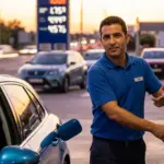 Fer (38), empleado de gasolinera: «Ahora toca ahorrar gasolina con la que está cayendo»