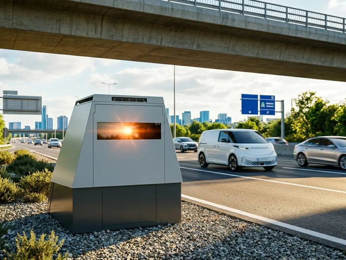 Radar remolque de la DGT vigilando el tráfico