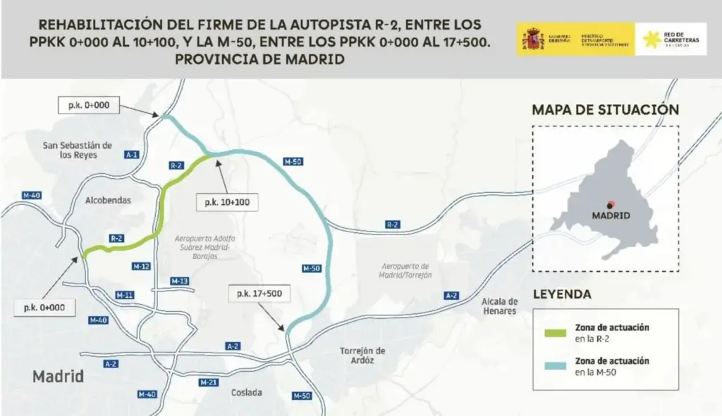 obras m-50 r-2 madrid
