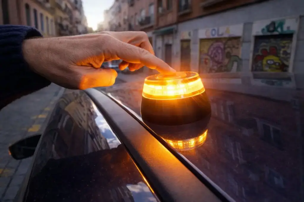 La multa de 200 euros por llevar una baliza V16 no legal: cómo comprobarla gratis en segundos 1 Motor16 baliza v16 conectada dgt avería accidente