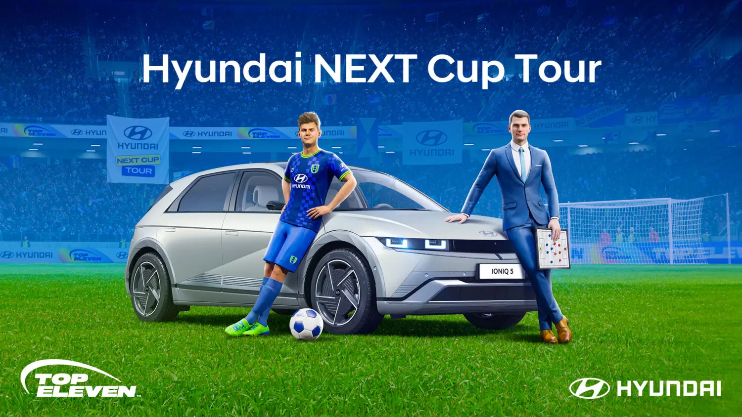 Hyundai integra sus coches en el juego de fútbol Top Eleven. Foto: Hyundai.