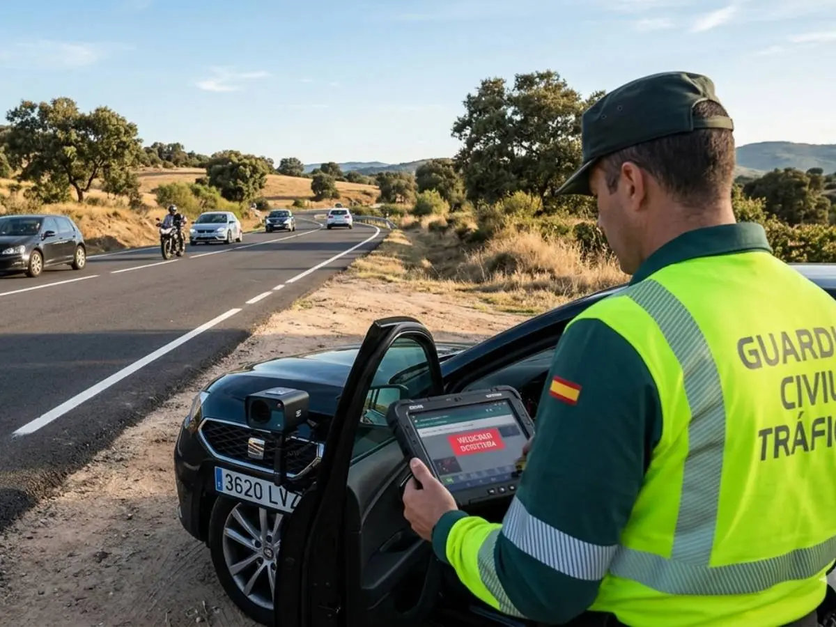 Control de velocidad con radar en carretera secundaria