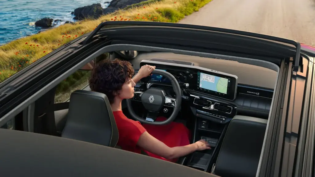 2026 Renault 4 E-Tech Plein Sud UK. Imagen interior.