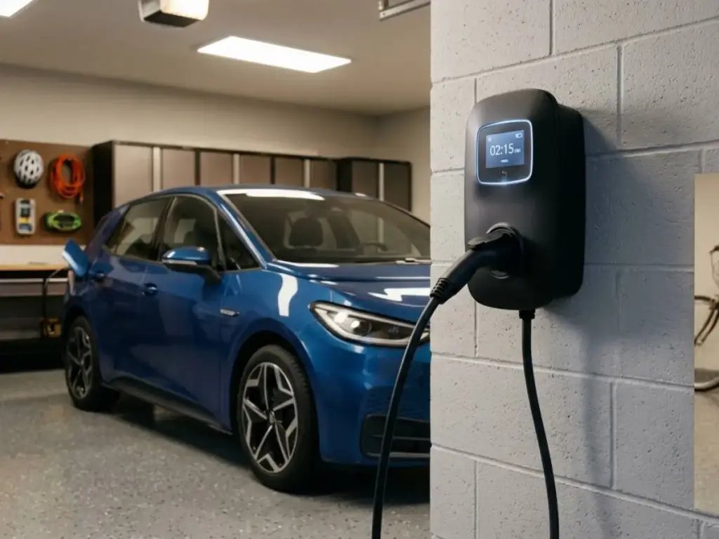 El 72% de los compradores entrega su coche al adquirir un eléctrico nuevo, según Edmunds 1 Motor16 coche electrico carga en un garaje de madrugada