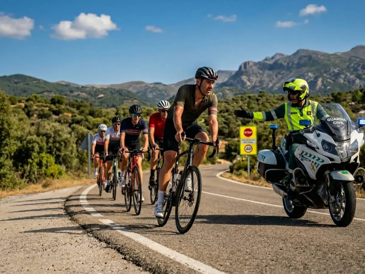 Ciclistas en carretera secundaria detenidos por la Guardia Civil