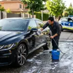 Héctor (41), administrador: «Si lavas el coche en casa, ten mucho cuidado para no llevarte una multa»