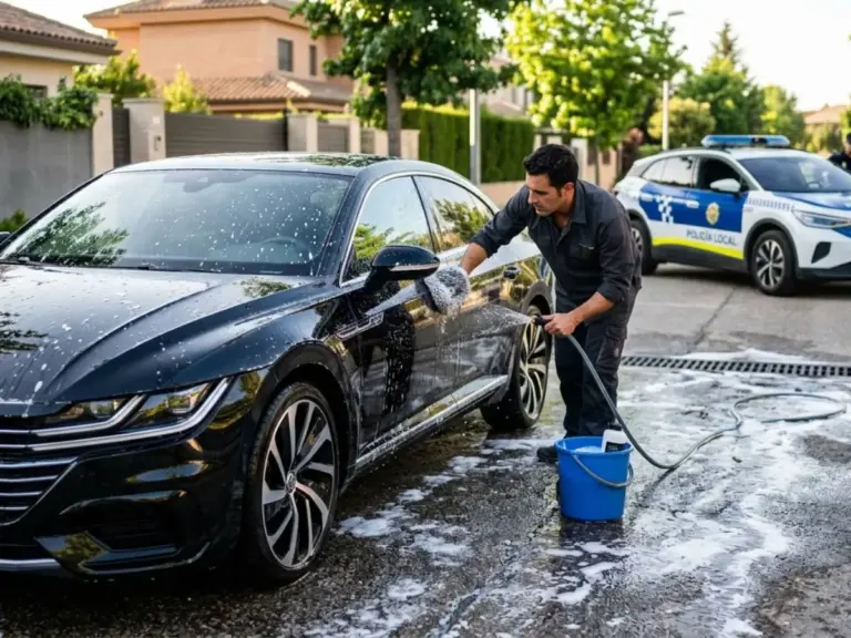 Héctor (41), administrador: «Si lavas el coche en casa, ten mucho cuidado para no llevarte una multa»
