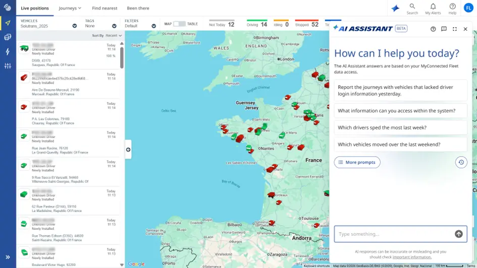 El copiloto con IA que Michelin pone al servicio de todas las flotas de vehículos 1 Motor16 2026 Michelin AI Assistant. Imagen mapa.