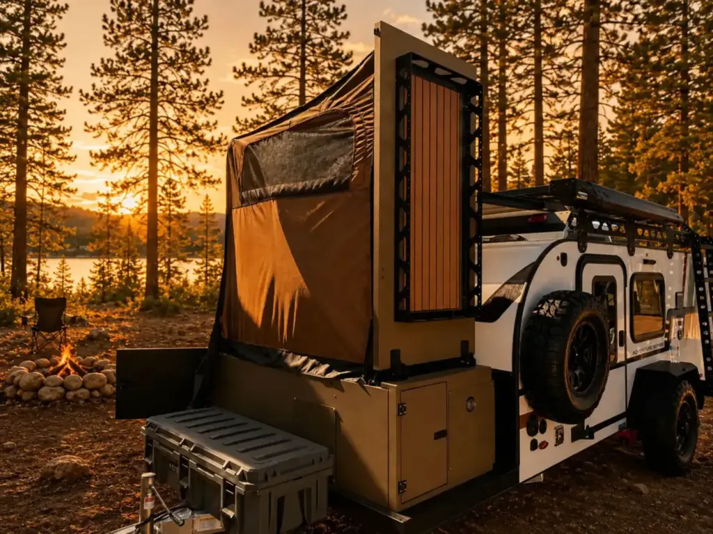 Encore RV se ha marcado una caravana compacta a la que no le falta detalle: Incluso tiene WC 1 Motor16 2026 Caravana Encore RV ROG-12RK. Imagen aseo.