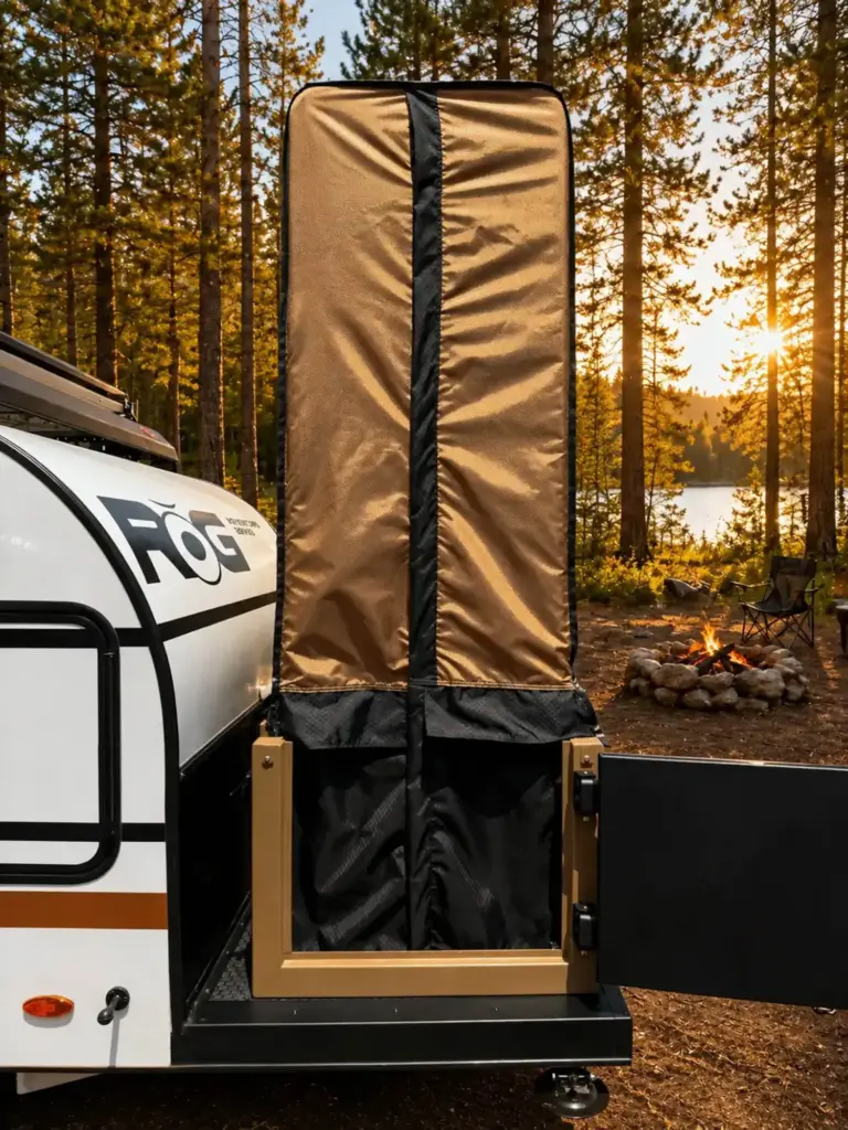 Encore RV se ha marcado una caravana compacta a la que no le falta detalle: Incluso tiene WC 8 Motor16 2026 caravana Encore RV ROG 12RK 8 Motor16