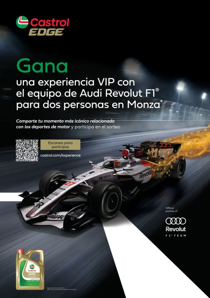 Castrol sortea una experiencia VIP con el equipo Audi Revolut F1 en Monza: así puedes ganar dos entradas para el GP de Italia 1 Motor16 Castrol, Audi Revolut F1