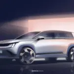 Škoda desvela los primeros bocetos exteriores del Peaq, su nuevo SUV eléctrico de siete plazas