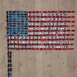 Un jubilado entusiasta del Corvette reúne 300 ejemplares para formar la bandera estadounidense