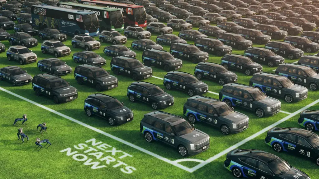 Hyundai despliega una flota de 1.500 vehículos y robots para el Mundial 2026 1 Motor16 Hyundai, Mundial, FIFA, Spot, robot