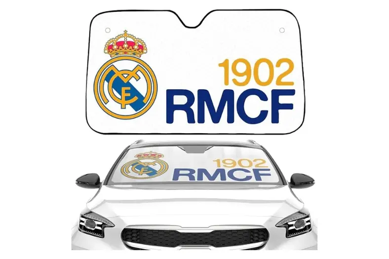 Los 10 mejores parasoles para coche en 2026 para evitar temperaturas extremas en verano 5 Motor16 Parasol Coche Real Madrid Motor16